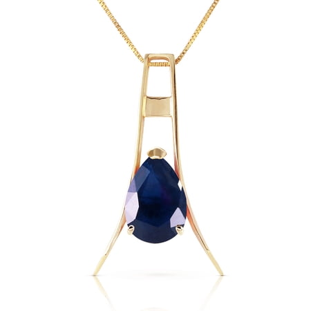 Galaxy Gold 14K Solid Gold Natural Sapphire Necklace for Women - Yellow Gold Fine Jewelry