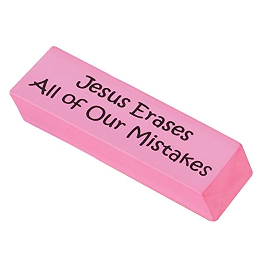 Jesus Erases All of Our Mistakes Jumbo Eraser, 5 1/2 Inch, Pack of 12