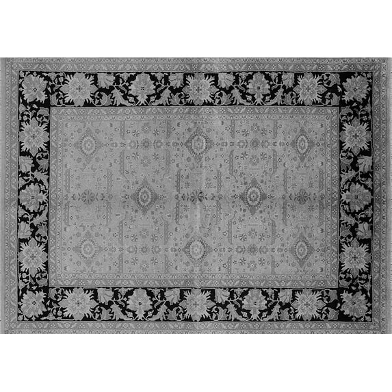 Ahgly Company Indoor Rectangle Oriental Gray Industrial Area Rugs, 7' x 9'