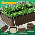 thumbnail image 6 of Tcbosik Galvanized Raised Garden Bed 8x4x1.5ft, Planter Box for Outdoor, Metal Plant Pot for Gardening Vegetables, Fruits, Flowers, Easy Assembly, Brown, 6 of 8