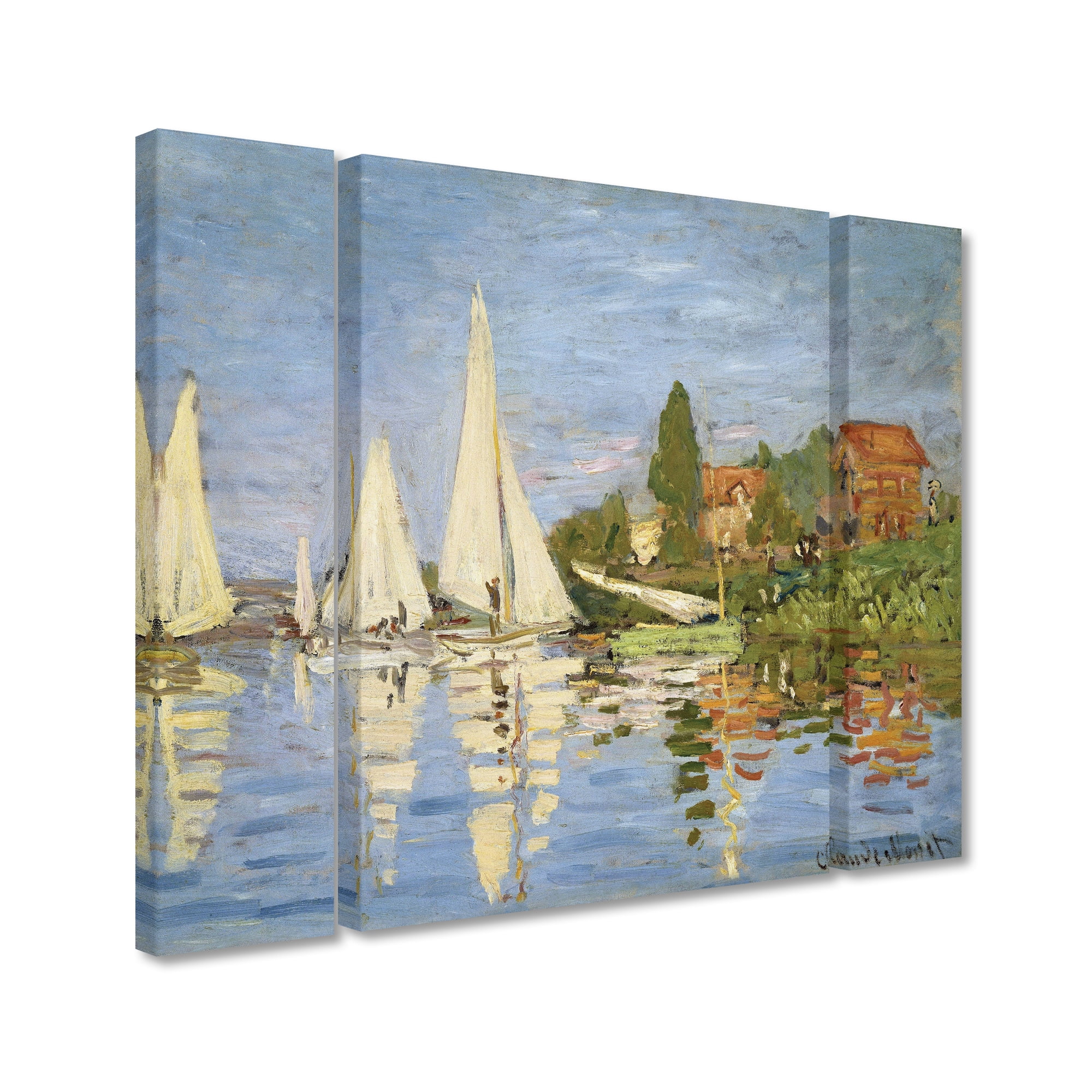 Claude Monet 'Regatta at Argenteuil' Multi Panel Art Set Large