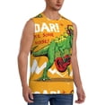 thumbnail image 2 of Bingfone Cool Dinosaur Playing Guitar Pattern Men's Tank Tops Workout Sleeveless Tee Shirts Running Beach Tanks for Men-Large, 2 of 7