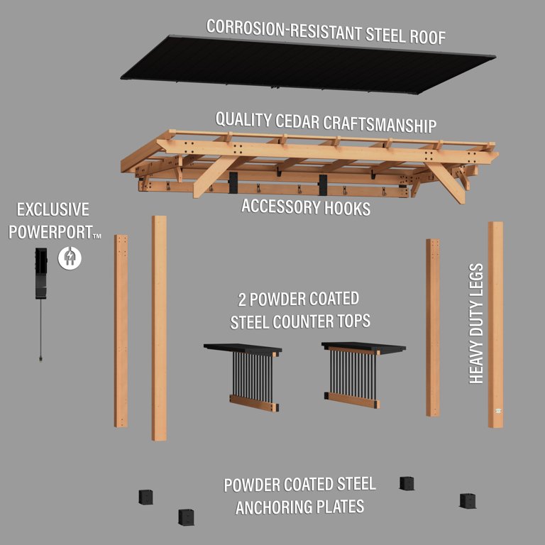 Backyard Discovery Saxony XL Outdoor Grill Gazebo with Wooden