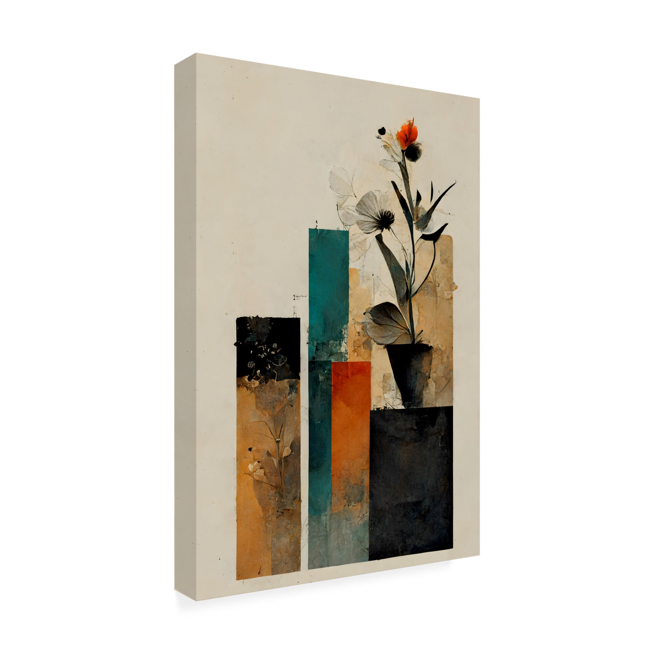 Canvas Wall Art - Treechild 'Geometric Stillife' Wall Art for Living Room, Bedroom, or Office D?cor by Trademark Fine Art - 30 x 47 Inches