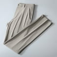 thumbnail image 6 of Wyobmus Men's Ice Silk Dress Pants Casual Thin Straight Leg Trousers Summer Lightweight Quick Drying Formal Cropped Pants Khaki, 6 of 6