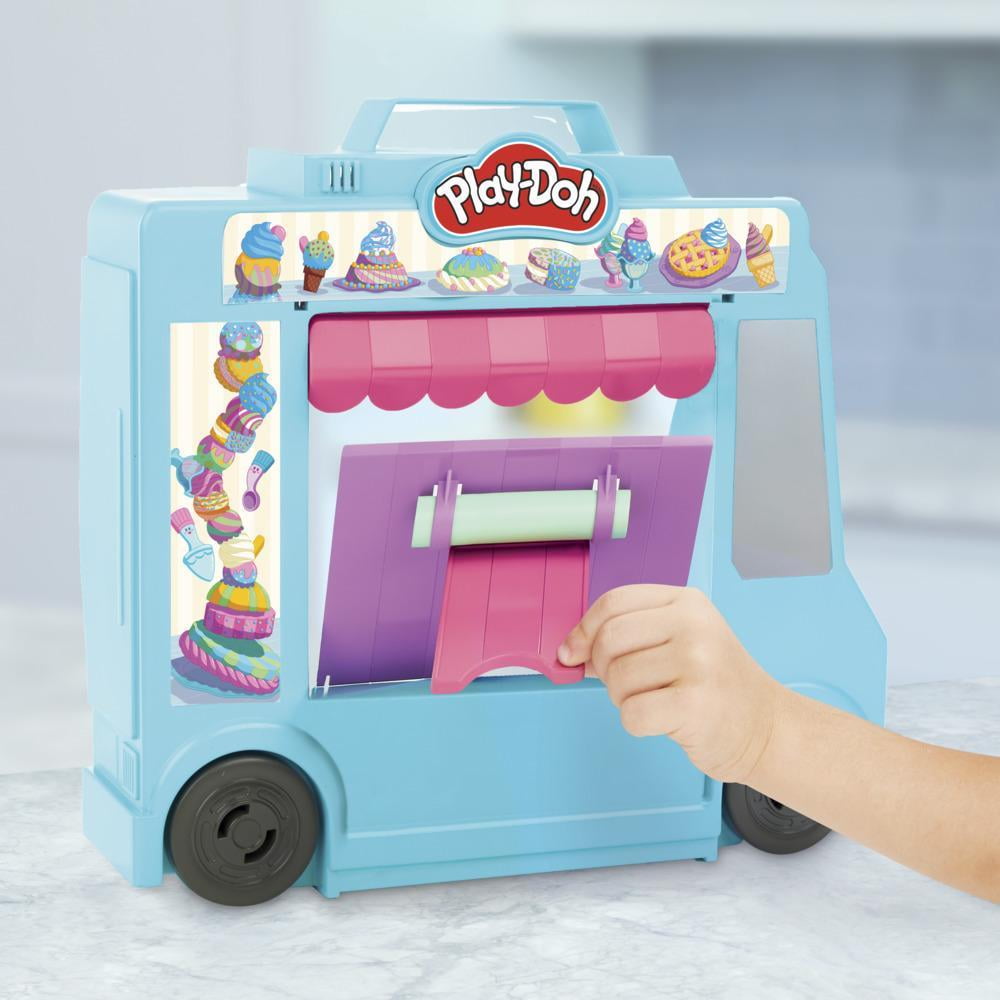 Play-Doh Ice Cream Truck Playset for Kids 3 Years and up with 20 Tools, 5 Modeling Compound Colors