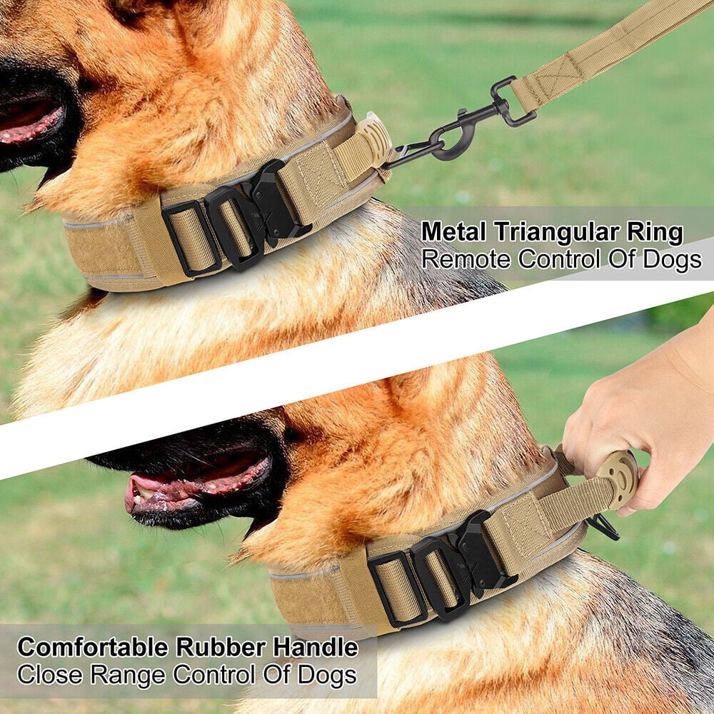 Pet Artist 2.6 Inch Wide Tactical Dog Collar with Handle Military Breathable Mesh Padded Adjustable Heavy Duty Metal Buckle