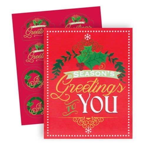 The Gift Wrap Company 20 Count Boxed Holiday Cards Small Golden Greetings NEW