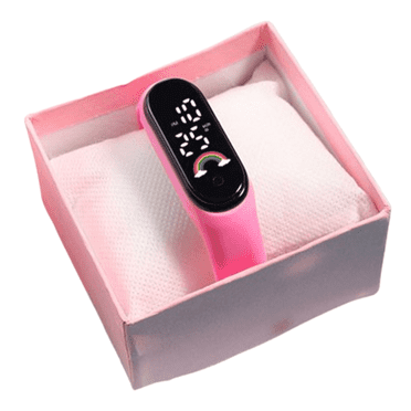 GJX Fitness Tracker Night Glow Feature Pedometer Watch Distinctive Festival Gift Digital Watch Pink