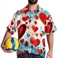 thumbnail image 4 of Valentine's Day Love Men's Short Sleeve Hawaiian Print Button Down Beach Shirt, 4 of 6