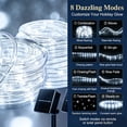 thumbnail image 6 of Rirool Solar Rope Lights Outdoor Waterproof 2 Pack, 66ft 200 LED White String Lights with 8 Modes, Flexible Clear Tube Fairy Lights Auto On/Off for Garden Patio Fence, 6 of 8