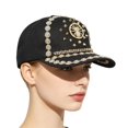 thumbnail image 6 of Hsqqdc Spider Chain Studded Baseball Cap Rhinestone Hip Hop Hat, 6 of 7