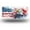 Bald eagle with splashed flag ink, variant on Colorful Musical Notes Funny Personalized License Plate Rust-proof Stainless Steel Metal License Plate Suitable For Men And Women 12.2" x 6.2"