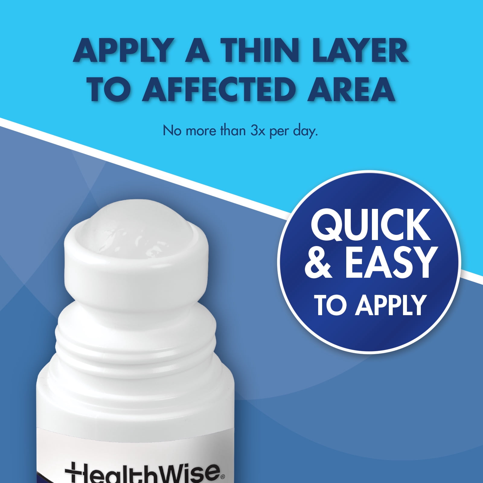 HealthWise 16% Menthol Roll-On | Cold Hot Sensation | Pain Relief Liquid | 2.5 oz. 73 mL | Non-Greasy Formula | Immediate Penetrating Action | Topical Analgesic