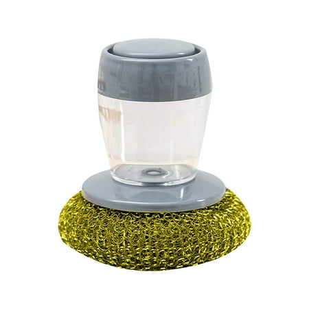 

Automatic liquid adding steel wire ball Brush pot artifact Short handle brush