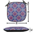 thumbnail image 4 of Geometric Chair Seating Cushion Set of 2, Retro Inspired Symmetric Pattern with Abstract Rounds and Circles, Seat Pads for Office with Anti-slip Backing, 16"x16", Dark Violet Multicolor, by Ambesonne, 4 of 7