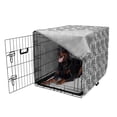 thumbnail image 5 of Floral Dog Crate Cover, Flower Pattern with Ornamental Traditional Effects Oriental Style, Easy to Use Pet Kennel Cover Small Dogs Puppies Kittens, 7 Sizes, Charcoal Grey and White, by Ambesonne, 5 of 6