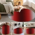 thumbnail image 5 of Small Round Rug 3Ft Washable Non-Slip, Dark Red Grey Black Ombre Circle Area Rugs for Living Room Bedroom, Farmhouse Gradient Minimalist Indoor Floor Mats Carpet Runner for Home Decor, 5 of 8