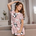 thumbnail image 6 of Salouo Panda Print Short Sleeve Sleepshirt for Womens Comfy Nightgown Scoopneck Cute Nightdress Ruffle -XX-Large, 6 of 7