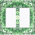 thumbnail image 6 of Metal Light Switch Plate Cover Green Mandala Icy Flower Tile Pattern MDL049, 6 of 13