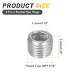 thumbnail image 2 of 5Pcs Socket Pipe Plugs, NPT 1/16"Stainless Steel Hex Thread Pipe Caps, Silver, 2 of 6