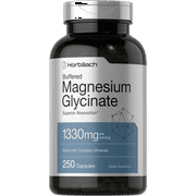 Magnesium Glycinate 1330mg | 250 Capsules | Buffered and Chelated | by Horbaach