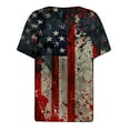 thumbnail image 4 of GERsome 4th of July Patriotic T-Shirt for Women American Flag Short Sleeve V-neck Tops Casual Loose Fit USA Veteran Pullover Tops S-3XL, 4 of 5
