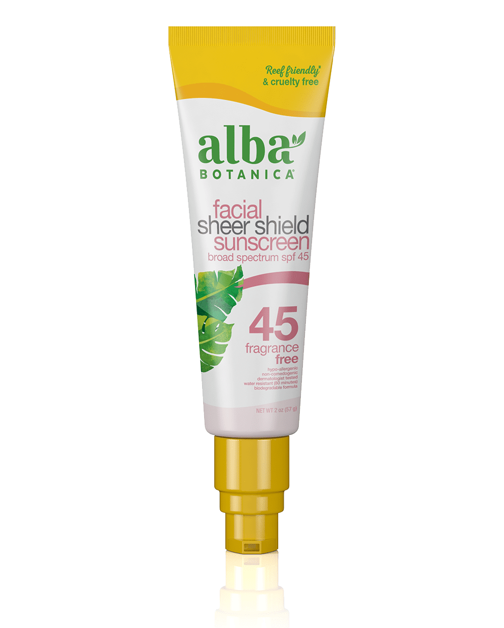 Alba Botanica Facial Sheer Shield Sunscreen Lotion SPF 45, 2 oz