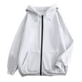 thumbnail image 3 of Long Sleeve Sweatshirt For Women Casual Comfortable Solid Color Loose Zipper Hoodie Everyday Style Outfits Winter Clothes 2025, 3 of 4
