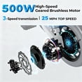 thumbnail image 4 of 500W Adult Electric Bicycle,14 In Folding Electric Bicycle,48V 10.4Ah,Top Speed 25 Mph, Dual Disc Brake Safety System, 3-Speed Riding, Front Fork With Shock Absorption, 4 of 8