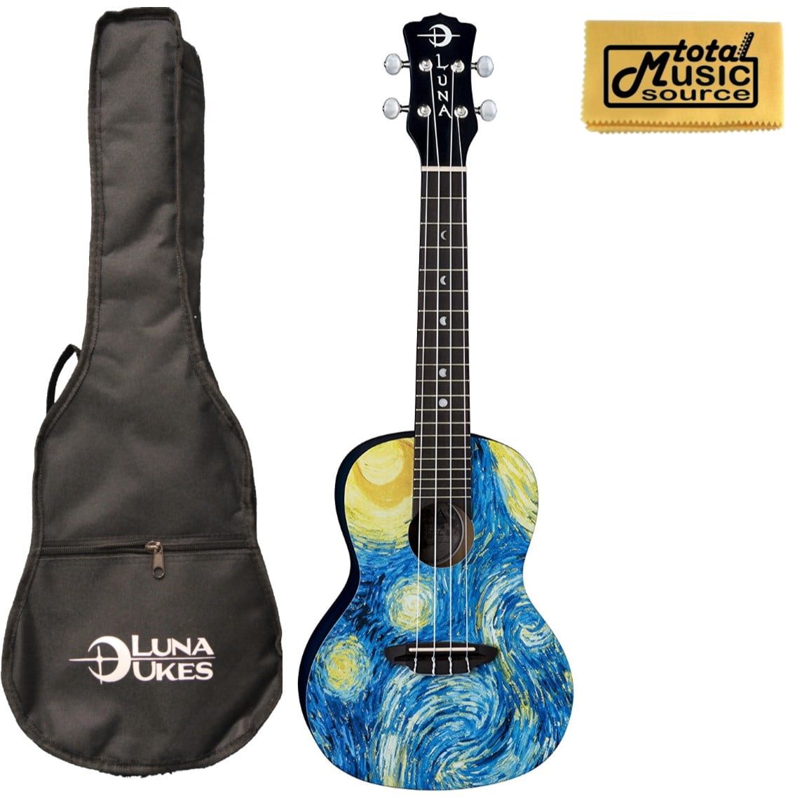 spiselige skab tre Luna UKE STR C Uke Starry Night Ukulele, Concert with Gig bag, PC -  Walmart.com