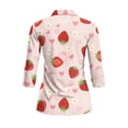 thumbnail image 3 of Uorisanigo Cute Strawberry Women's 3/4 Sleeve Athletic Golf Shirts Versatile Comfortable Women's Dry-Fit Golf Polo Shirts Relaxed Outing Wear with 1/4 Zipper Workout Tops Size 2XL, 3 of 7