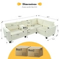 thumbnail image 2 of Modern L-Shaped Sectional Sofa, 4 Seats Modular Couch With Storage Console Cup Holders USB Charging Ports For Living Room Apartment Office, 2 of 15