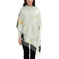 thumbnail image 4 of Cauagu Gnome Holding A Pumpkin Print Women Wrap Shawl tassels Scarves Retro Scarf 77.6"X28.3", 4 of 8