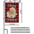 thumbnail image 2 of Merry Christmas Garden Yard Flag 12.5"x 18" Double Sided Polyester Santa Claus Red Black Buffalo Plaid Tartan Checkered House Flag Banners for Patio Lawn Outdoor Home Decor, 2 of 6