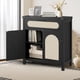 thumbnail image 1 of U7 sideboard001 30-pulgada sideboard gabinete, mdf & pb, 2 doors 1 cajón, hollow design, negra wood grain, 1 of 6