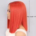 thumbnail image 2 of Unique Bargains Lace Front Wigs for Women 14" Orange Medium Long Straight Hair with Wig Cap, 2 of 6
