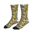 thumbnail image 4 of Crew Socks for Women Men Athletic - Bright sunflower flowers checkered Soft Comfort Breathable Mid-Calf Sole Running Socks Womens Men, 4 of 7