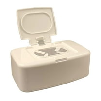 GBJHJIA Wipes Dispenser with Dustproof Lid, Refillable Wipe Holder for Bathroom, Kitchen, and Living Room, Keeps Fresh and Clean, Single-Hand Operation, 6.69X4.14X2.36 inches, White