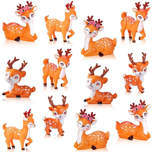 AWEELON 12 Figuras Miniatura de Ciervos para Manualidades