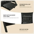 thumbnail image 5 of 80.3” Outdoor Lounge Chairs Set of 6, Black Wicker Chaise Lounge, Patio Recliner Chair, Adjustable Backrest Pool Lounger, Tanning Chairs for Outside with Pull-Out Side Table, Steel Frame, 5 of 12
