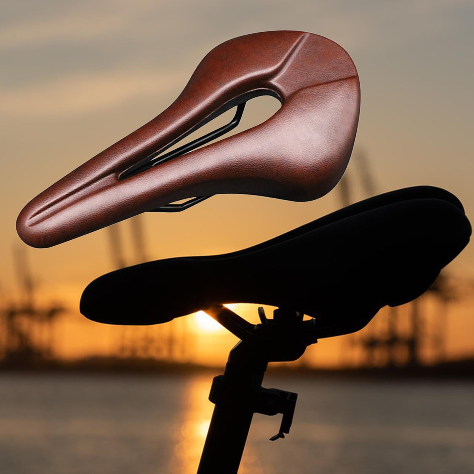 Saddle Cushion Hollow Enjoy The Ride PU Leather Bike Seat Cover coffee Walmart