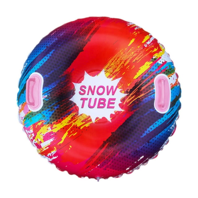 Siruishop Inflatable Snow Tube 37 in Inflatable Sled for Birthday Gift Sledding Skiing Polka Dot Color Red