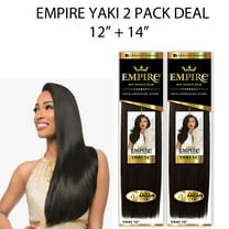 Sensationnel Empire Yaki Straight 100% Human Hair Weave Combo 12" & 14" ( 2 Pack T1B/30 Off Black Auburn )