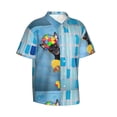 thumbnail image 2 of Easygdp Prague Ratter Dog in Bathtub Men's Hawaiian Shirts Print Lapel Short Sleeve for Beach, vacation, party, casual occasions - Small, 2 of 9