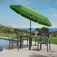 thumbnail image 2 of CorLiving 10ft Large Forest Green Round, Market Patio umbrella with Side Flaps and Round Fillable Base - Deck Umbrellas Outside, Table Umbrella Patio, Patio Table Umbrella, Outdoor Umbrellas Patio, 2 of 14