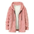 thumbnail image 2 of Miluxas Men's Fuzzy Sherpa Hoodie Sweatshirt Long Sleeve Full Zip Soft Fleece Jackets Winter Hooded Outwear Pink, 2 of 5
