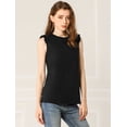 thumbnail image 2 of INSPIRE CHIC Blusa Sin Mangas De Oficina Recorte De Volantes Camiseta Casual De Verano Para Mujer Negro L, 2 of 6