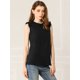 thumbnail image 2 of Blusa Allegra K Sin Mangas De Oficina Recorte De Volantes Camiseta Casual De Verano Para Mujer Negro XL, 2 of 6