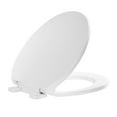 FBJ Round Plastic Toilet Seat Soft Close No Slam, White